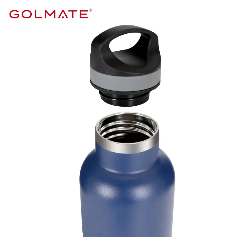 Golmate Custom 750ml Stainless Steel Sport Water Bottle with Carabiner Lid