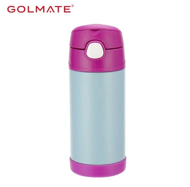 360ml Portable Stainless Steel Water bottle for Kid with Straw Lid