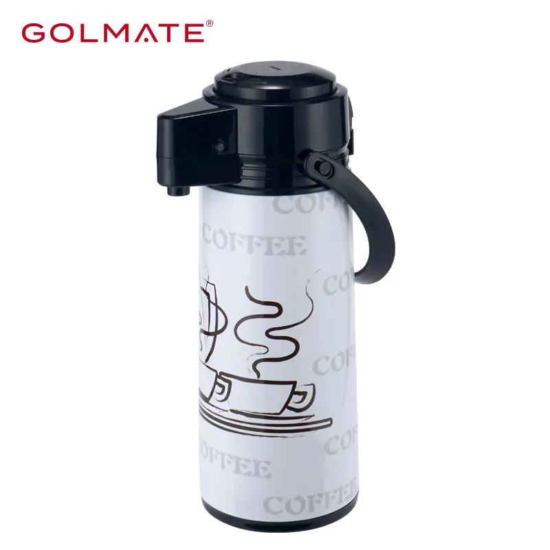 1.9L Wholesale Printed Metal Shell and Glass Linered Airpot
