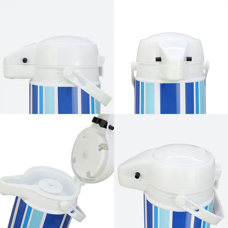 Features of Hot Sale Stripe Pattern 1.9L Household PP Airpot with Asbestos-free Glass Linning