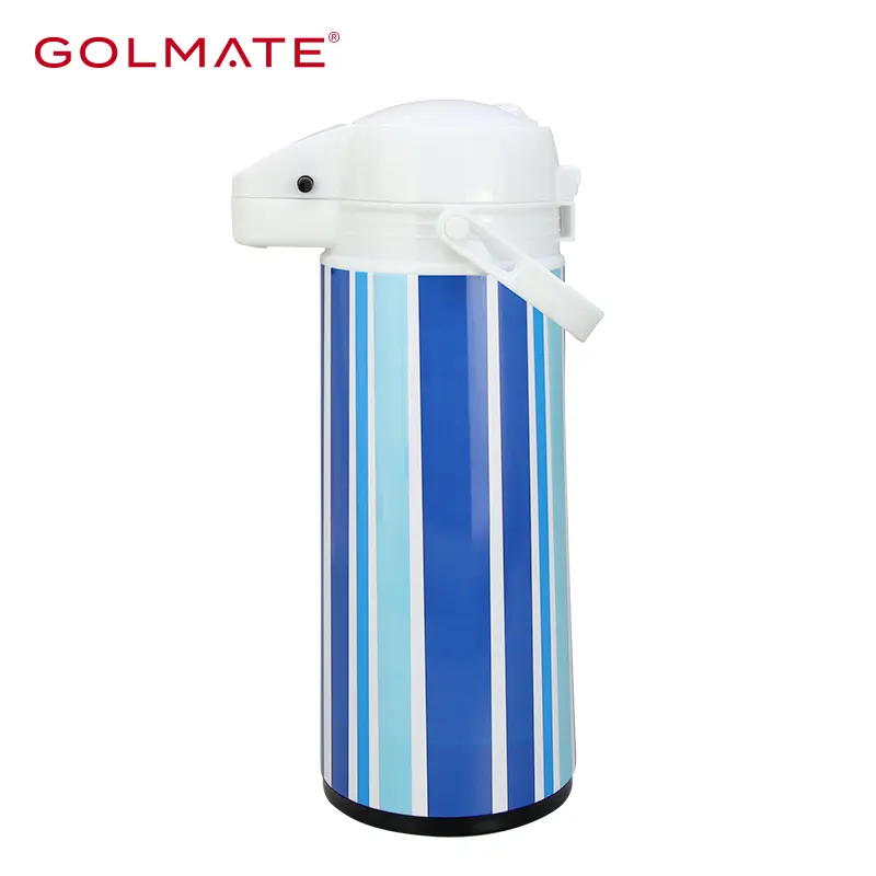 Hot Sale Stripe Pattern 1.9L Household PP Airpot with Asbestos-free Glass Linning